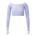 Pure Color Knitted Kids Girls Ballet Crop Tops Girls Sweater Knitwear Dancewear Costumes Tops Ballet Dance Practice Clothes