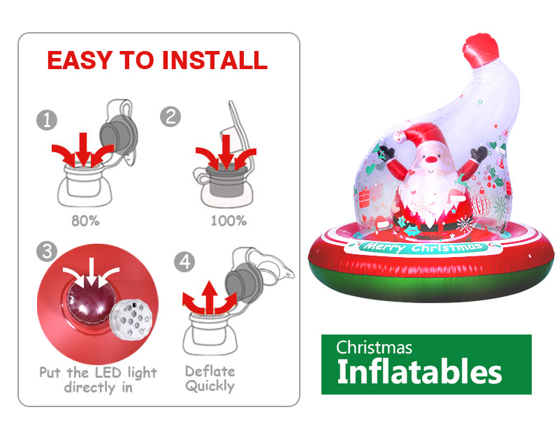 Light Up Pvc Outdoor Yard Inflatable Christmas Hat