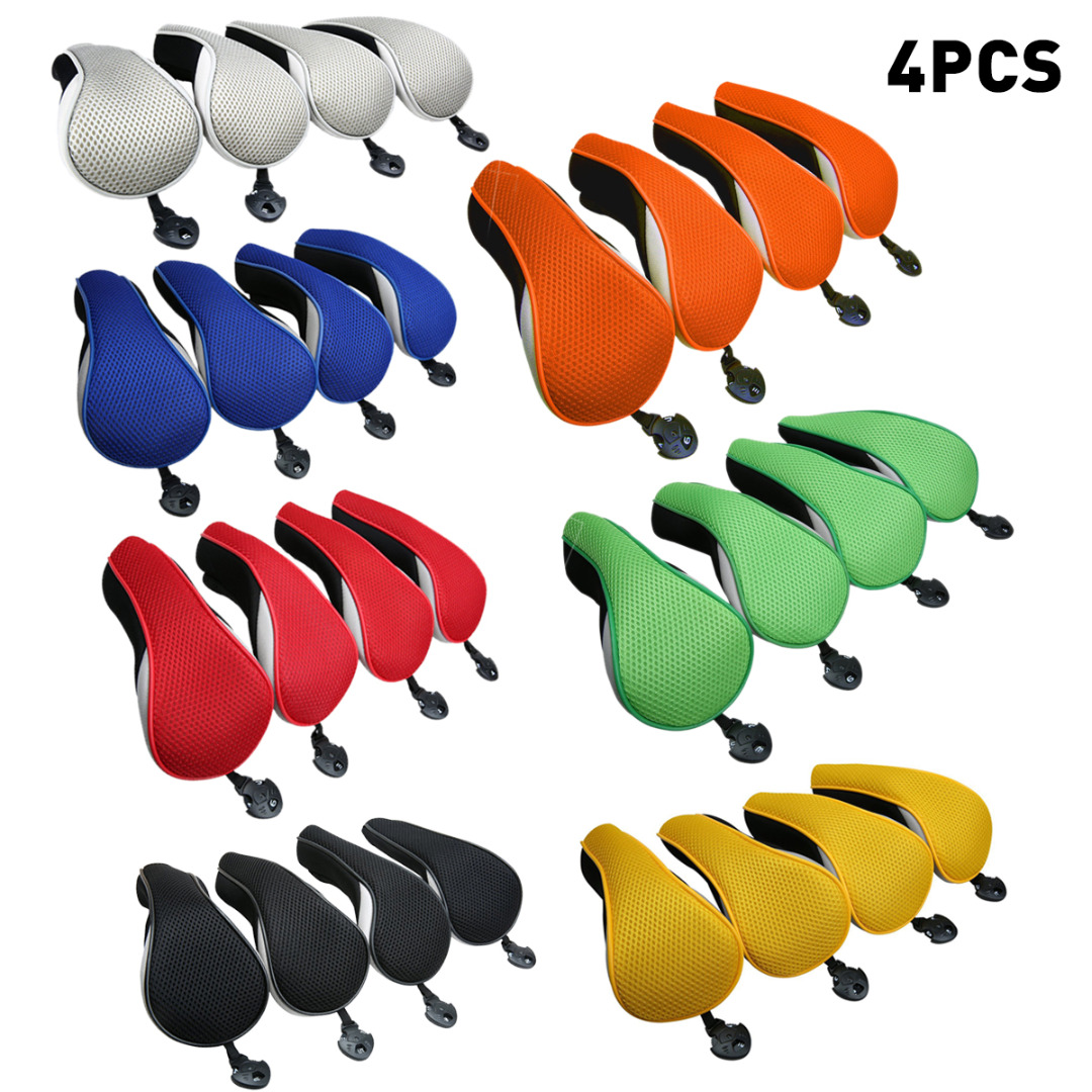 4Pcs Universal Golf Club Head Covers Golf Neoprene Protective Cover Replacement Driver Fairway Wood Covers Golf Accessories