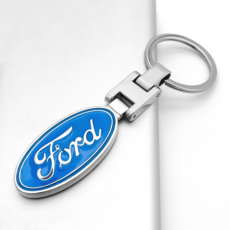 3D metal car keychain creative double-sided logo key ring car accessories for Ford- Explorer FIESTA Focus Kuga Edge Fusion F-150