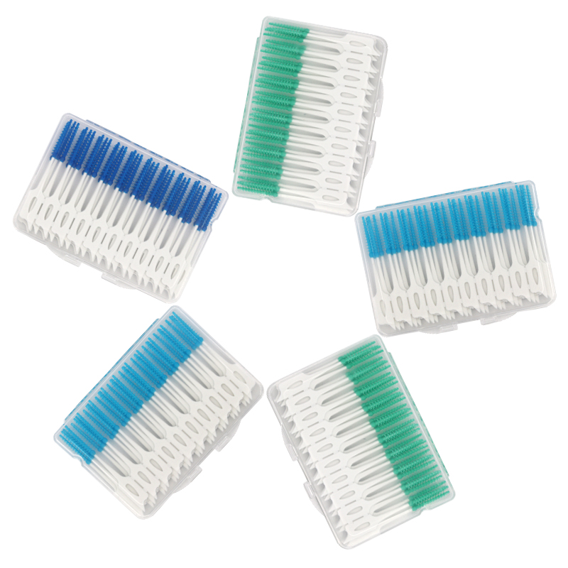 40pcs/box Interdental brush Orthodontic brush Cleaning Teeth Gaps Oral Care Soft silicone head Interdental brush Good for gums