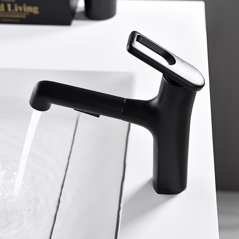 Black 360 degree turn multifunctional pull out faucet faucet 5