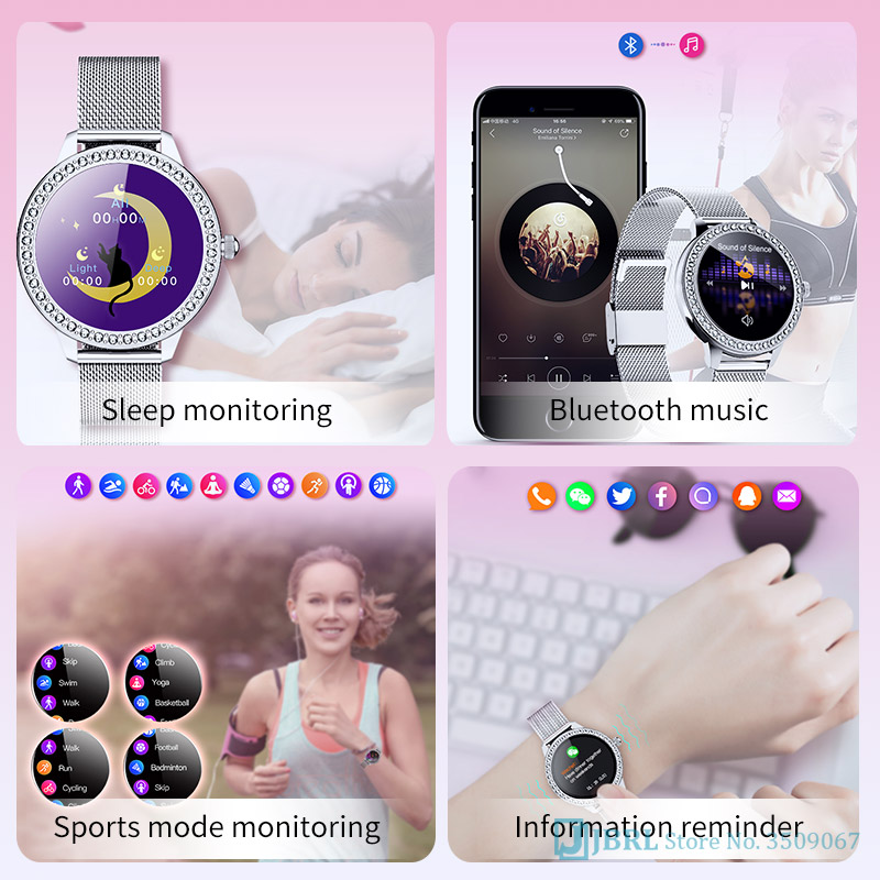 Luxury Smart Watch Women Ladies Smartwatch Electronics Smart Clock For Android IOS Fitness Tracker Touch Bluetooth Smart-watch