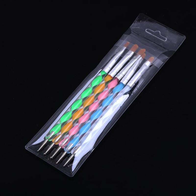 Nail Point Drill Pen Dotting Tools Nail Art Painting Pen Nails Accessoires Set 5Pcs/lot