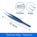 10.5cm Titanium Round Handle Eyelid Tweezers Platform double eyelid tool fine tissue forceps Ophthalmic Instruments