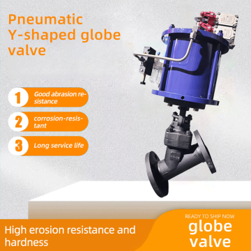 Pneumatic American standard flange Y-shaped globe valve