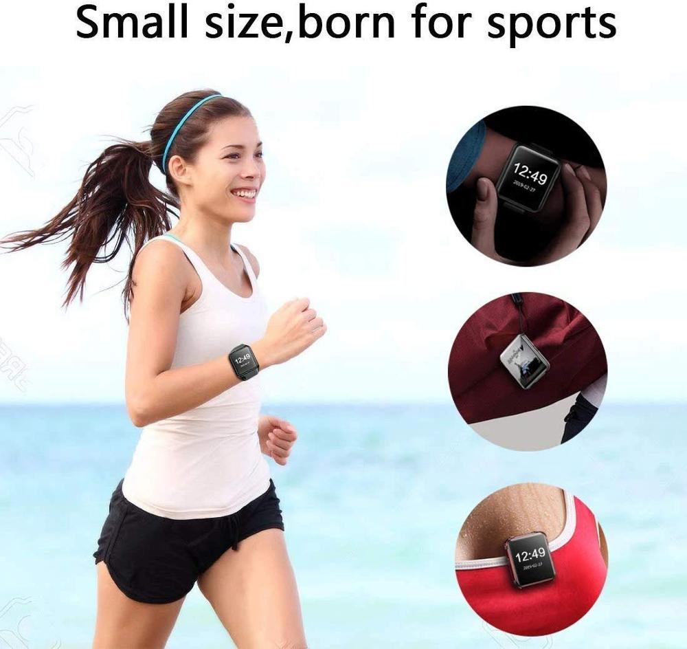 Mini Clip MP4 Player Bluetooth with 1.5 Inch Touch Screen Portable MP4 Music Player HiFi Metal Audio Player with FM for Running