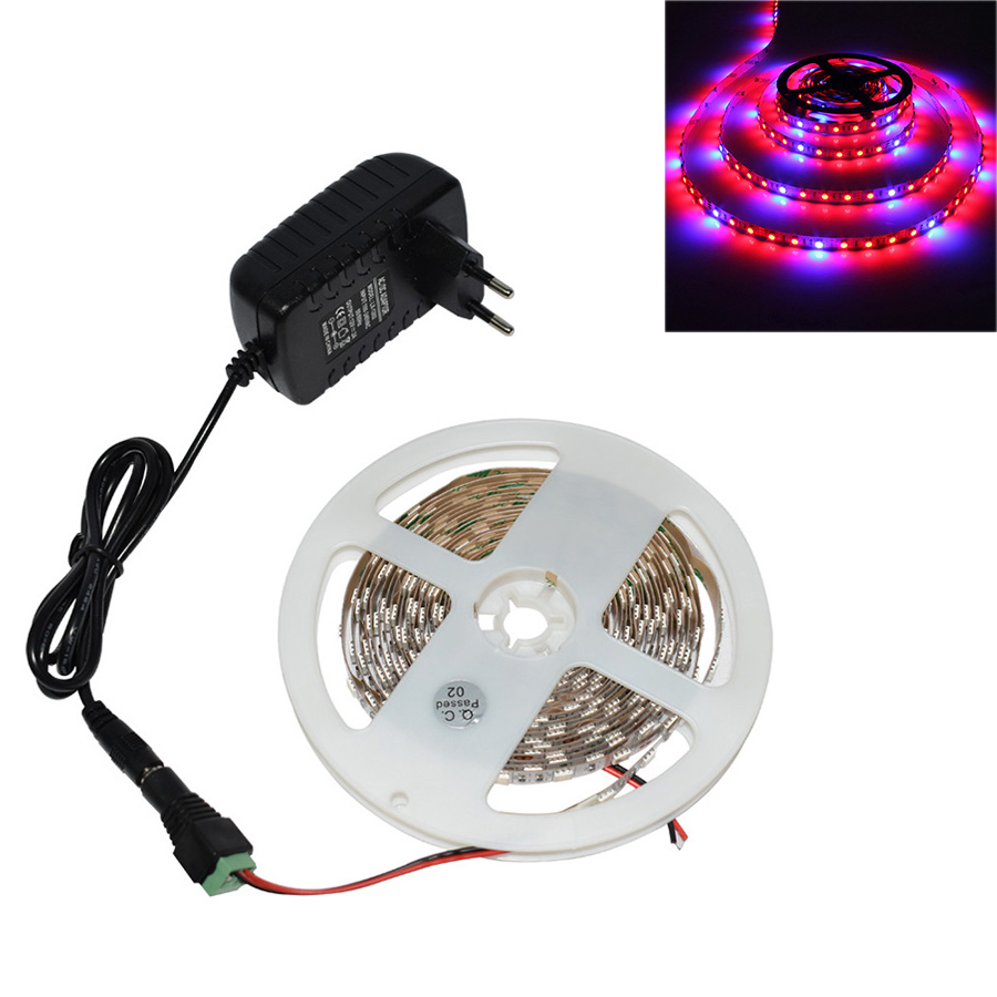 1/2/3/4/5m LED phyto Grow Light LED tape for plants with 2A Power Adapter Indoor grow tent Garden light Flowers Hydroponic lamp