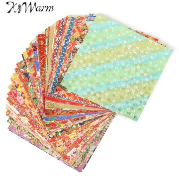 KiWarm 100 Sheets Mixed Pattern Japanese Flower Floral Origami Folding Paper Handmade Materials Folded Paper Craft 14x14cm