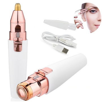 2In1 eyebrow Trimmer USB Rechargeable Electric Epilator Painless Hair Remover Epilator Facial Underarm Bikini Hair Remover Tool