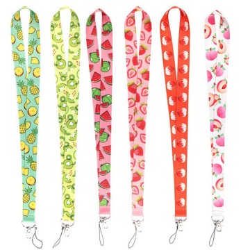 Fruit Keychain Lanyards Badge Id Holder ID Card Pass Mobile Phone USB Neck Straps Badge Holder Key Strap