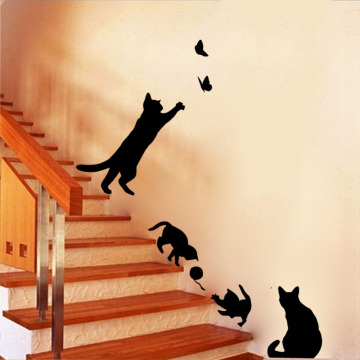 Staircase Cats Wall Sticke Vinyl Home Decor Living Room Kids Wall Decoration Stickers DIY Autocollant Mural