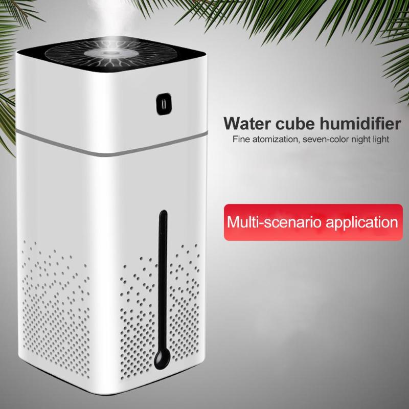 1000mL Mist Air Humidifier Essential Oil Diffuser Ultrasonic Aromatherapy USB Water Cube Small Air Conditioning Appliances
