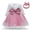 Baby Girl Christmas Dress Long Sleeve Autumn Infant Princess Dress Lace Bow Lovely Baby Party Pageant Gown Baby Girls Clothes