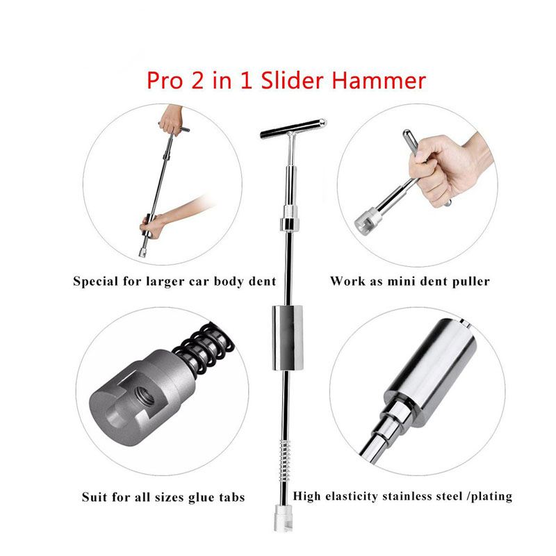 XZANTE Hot Paintless Dent Repair Tools Car Dent Removal Dent Puller Slide Hammer +28 Glue Puller Tabs Suction Cup Hand Tools Kit