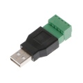 USB 2.0 Type A Male/Female to 5P Screw w/ Shield Terminal Plug Adapter Connecto