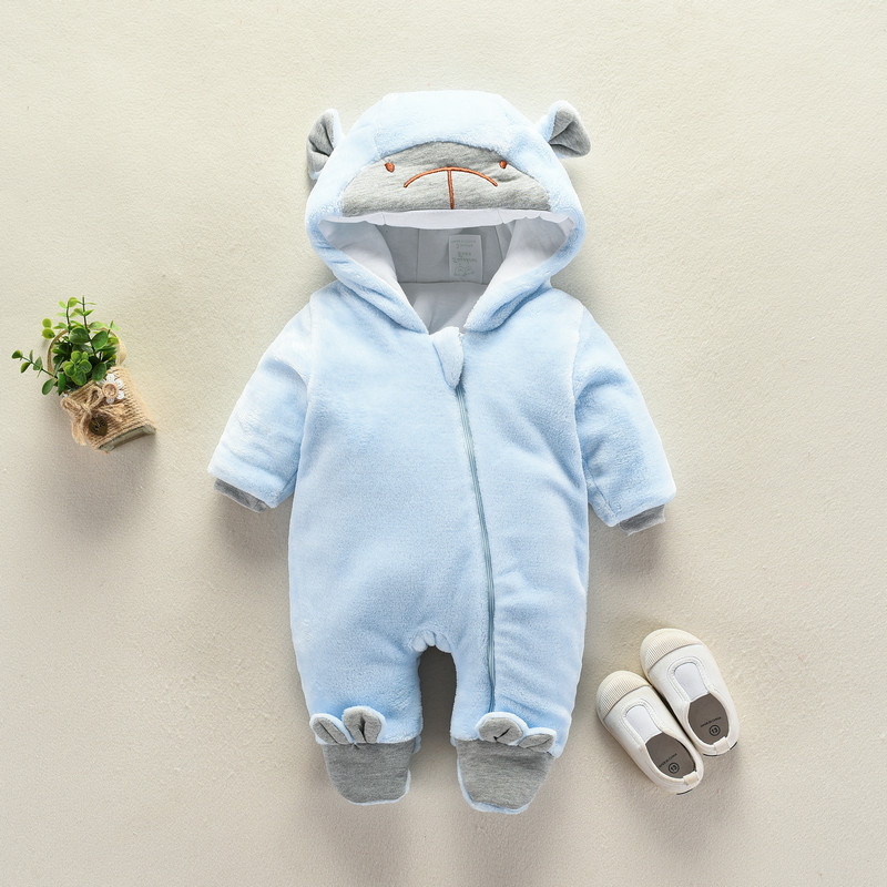 LZH 2020 New Autumn Winter Jumpsuit Kids Cute Cartoons Clothes For Newborns Warm Children Overalls Thicken Baby Romper 0-1 Years