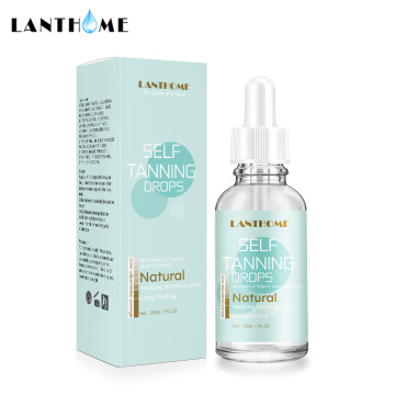 Natural Face Tan Drops Sun Tanning Oil Liquid Dark Self Tanning Serum Drops for Face Body Fake Bake Indoor Tanning Bed Lotion