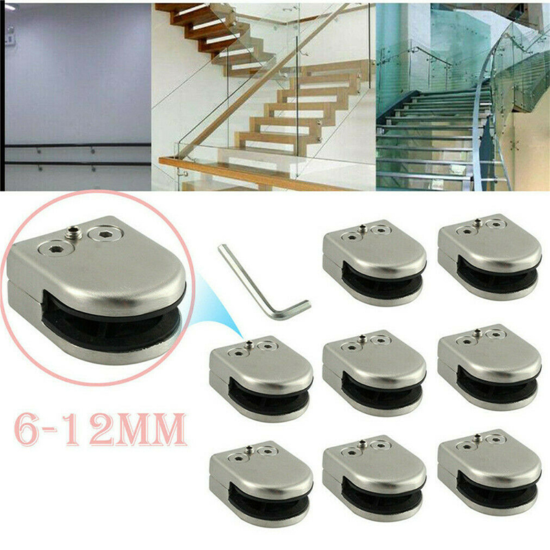 1pc 3 Size Stainless Steel Glass Clamp Holder For Window and Door Balustrade Handrail Window Balustrade Staircase Hardware