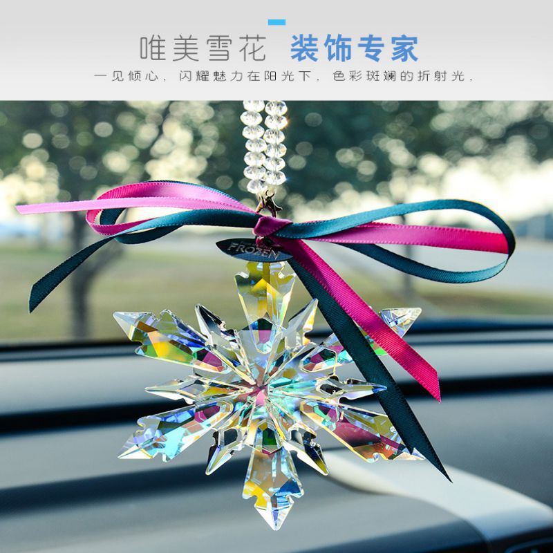 Crystal Snowflake Chandelier Hanging Suncatcher Crystal Christmas Ornaments Home Car Decoration car accessories