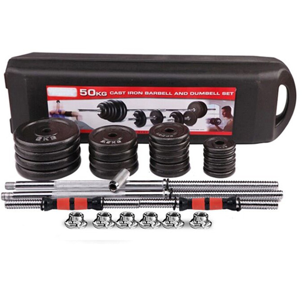 50kg Dumbbell Adjustable Weight Set Fitness Home Free Weight Set Dumbbell With Connecting Rod 50kg/110lb Us Stock#HWC
