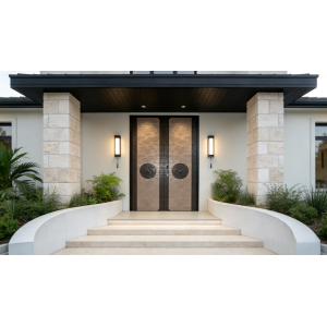 Chinoiserie Metal Entry Door For Luxury Villas