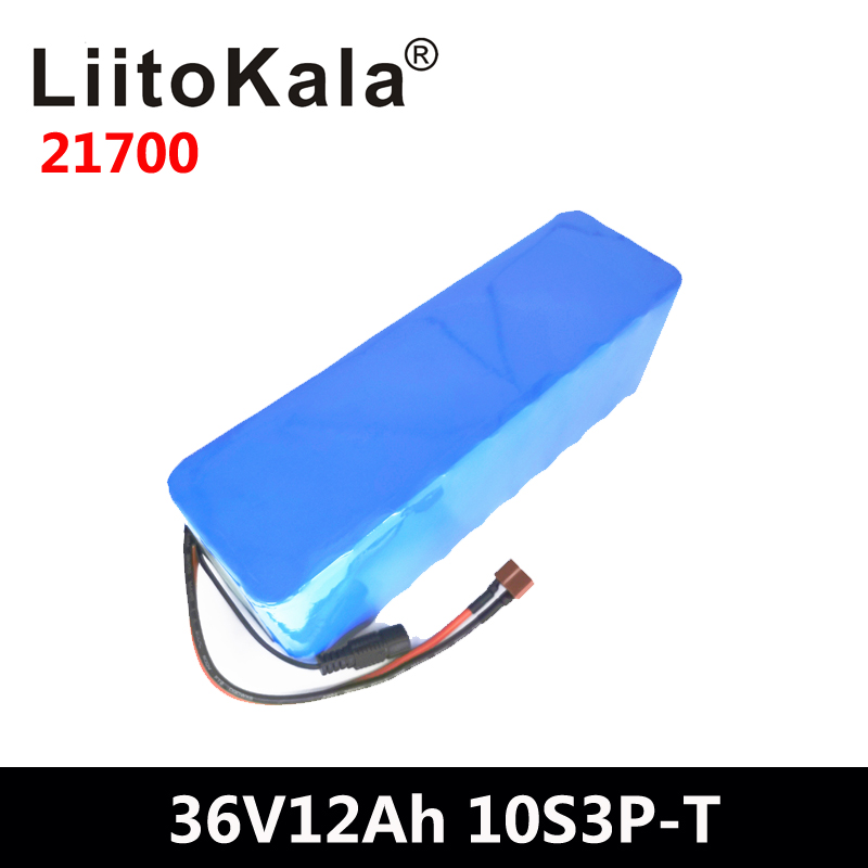 LiitoKala 36V battery 21700 4000mah 10S3P 12Ah battery pack 500W high power battery 36V 12000mAh Ebike electric bicycle BMS