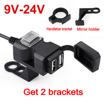 Universal DC 5V 3.1A USB Motorcycle Charger Moto equipment Dual USB Quick Change 12V Power Supply Adapter
