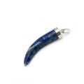 Wolf Claw Tooth shape Galaxy Black Blue Sparkle Pendant Only Tribal Ethnic Carved Necklace Stainless Steel Bail For Men Women