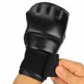 Black Fighting Sports Leather Gloves Tiger Boxing Muay Thai Boxing Gloves Boxing Sanda Boxing Half Finger Gloves
