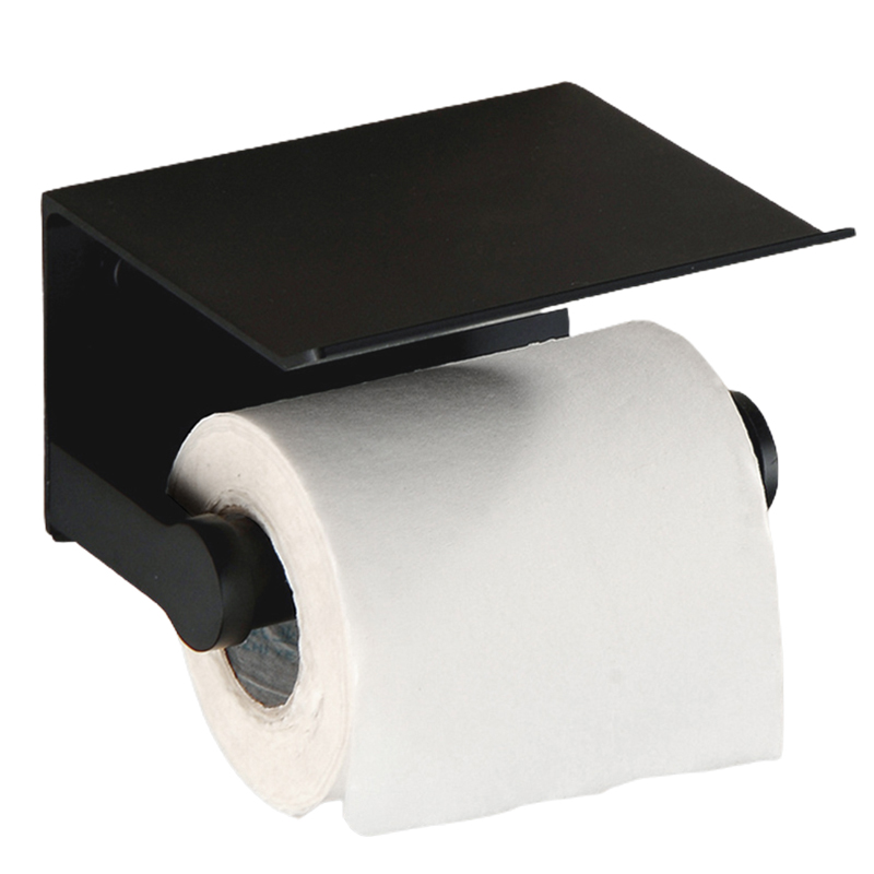 Aluminum Toilet Paper Holder With Phone Shelf Bathroom Tissue Holder Toilet Paper Roll Holder Bathroom Storage Rack Accessory