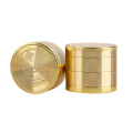 Best Selling Alloy Herb Tobacco Grinder Vanilla Spice Grinder Smoking Pipe Fittings Gold Hood Household Items