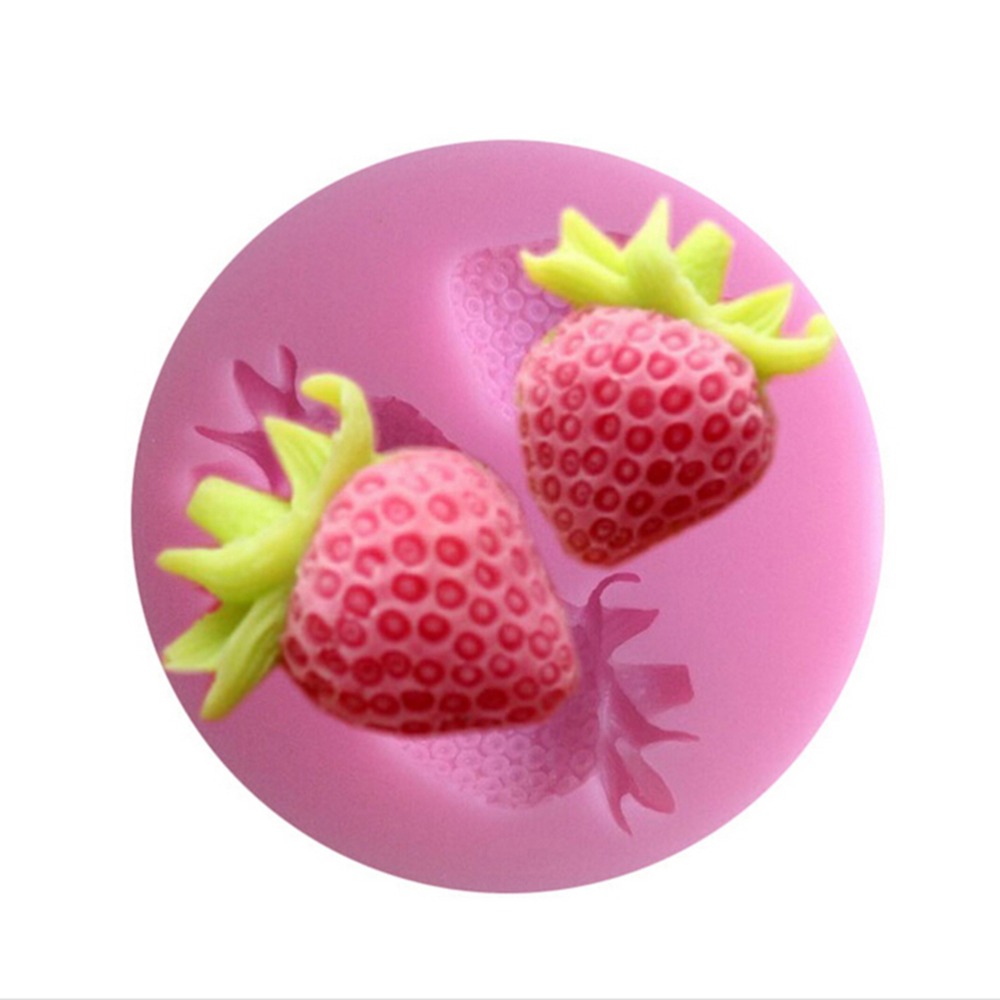 Pizies Silicone Playdough Tool Cute Strawberry Fruit Fondant Mold Tools Playdough Mould Tools Toys 1Pcs