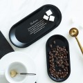 New Black Metal Storage Tray Oval Lettering Fruit Plate Small Items Jewelry Display Tray Mirror Storage Tray Home Storage