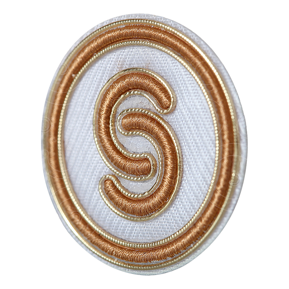 High frequency label with embroidered logo