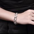 Hot Selling 925 Silver Square Round Cuff Bracelet Bangle Top Quality Fashion Jewelry For Women Men Y012