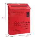 Post Box Vintage Metal Mail Box Case Tin Newspaper Letter Mailbox Waterproof Post Box Lock Box Garden Oranment 8Colors