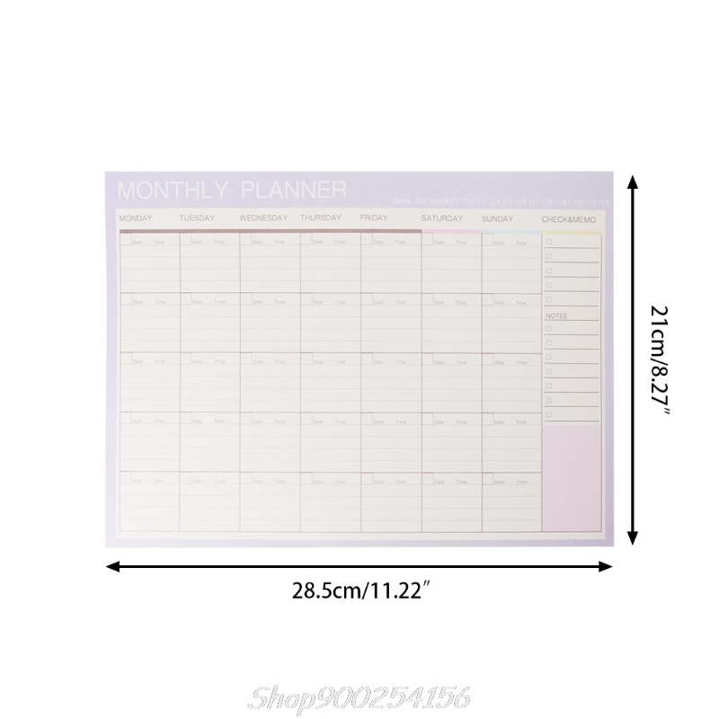 Monthly Paper Pad 20 Sheets DIY Planner Desk Agenda Gift School Office Supplies Jy17 20 Dropship