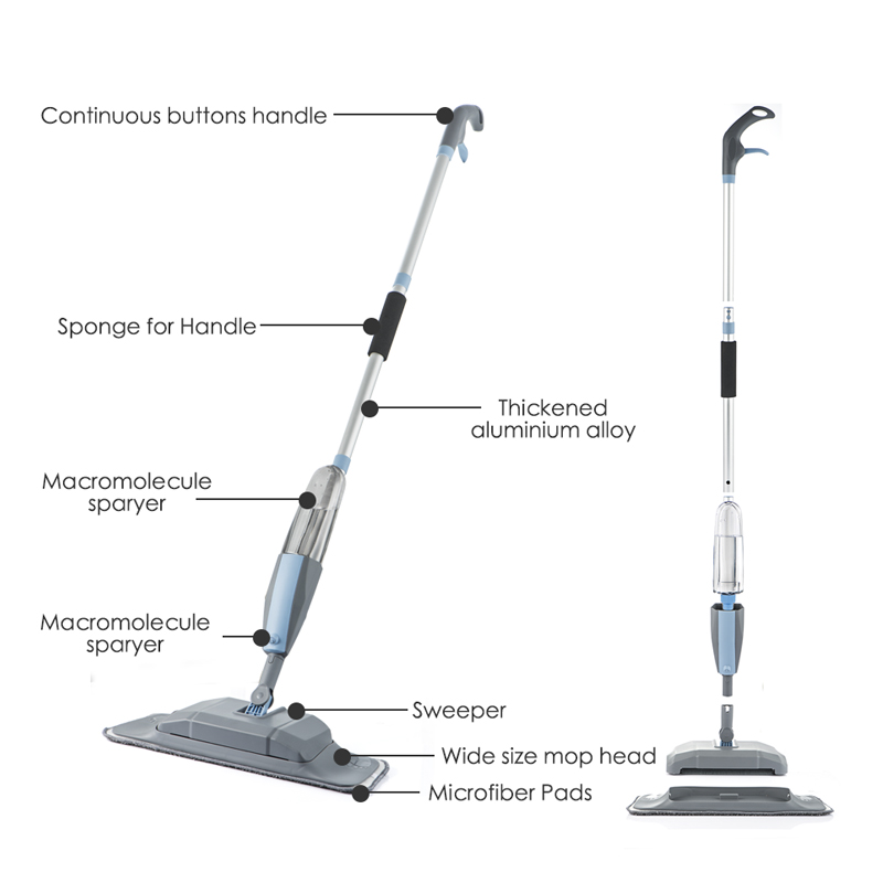 Mop 3 in 1 Spray Mop And Sweeper Machine Vacuum Cleaner Hard Floor Flat Cleaning Tool Set For Household Hand-held Easy Use Mop