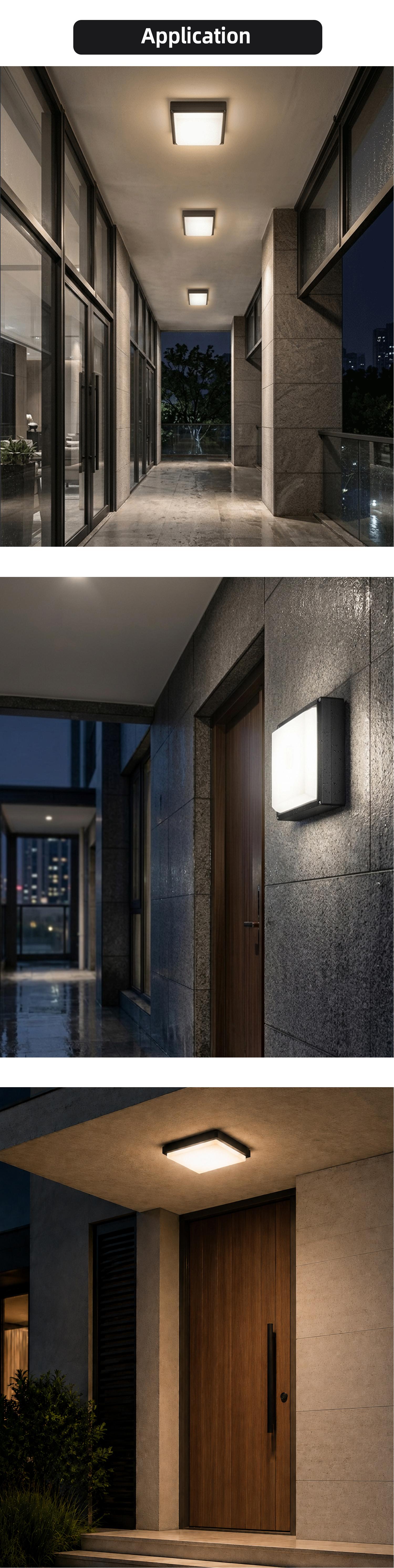 sauare led bulkhead wall light