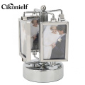 Cikonielf Rotating Music Box Photo Picture Frame Home Living Room Bedroom Decoration for 3x2in 4pcs Multiframe Photos