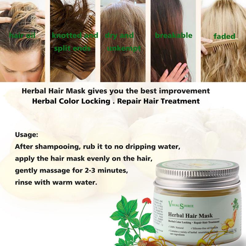 Hair Mask Hair Roots Treatment Natural Ginger Essence Deep Hair Conditioner Oil Dry And Damaged Hairs Nutrition TSLM1
