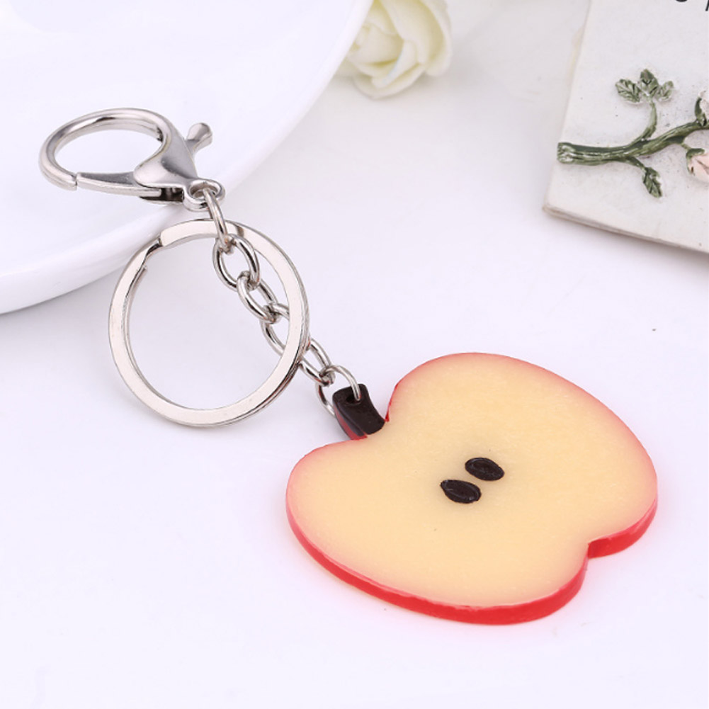 8 Styles! Fresh Fruit Keychain Apple/ Watermelon/ Lemon/ Orange/Pitaya/ Kiwifruit Keyrings Key Holder