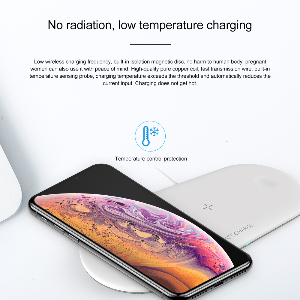 10W Wireless Charger 3 in 1 Support Multiple Electronics Charging Dock Stand for Phone Wireless Power Adapter Station