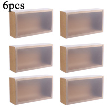 6pcs Kraft Paper Drawer Boxes Packing Box With Transparent PVC Window Drawer Display Gift Box Wedding Cookie Candy Cake Boxes