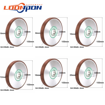 150mm parallel Diamond Grinding Wheel Grinding Circle for Tungsten Steel Milling Cutter Tool Grit 80-400 thickness 6-25mm