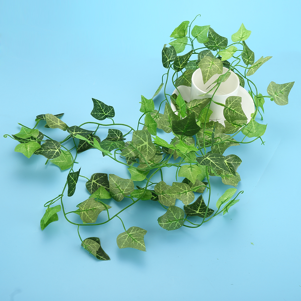 250cm Artificial Silk Plastic Simulation Climbing Vines Green Leaf Ivy Rattan for Home Decor Party Birthday Wedding Decoration