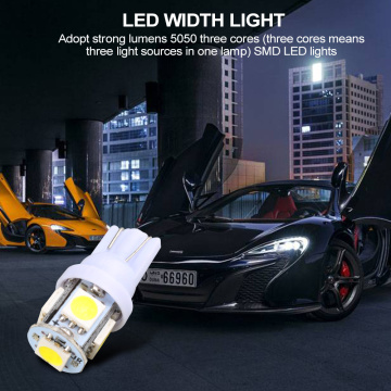 10pcs/lot Led Lights DC 12v Lampada Light 5050 Led Parking Bulb Auto Wedge Clearance Lamp HB