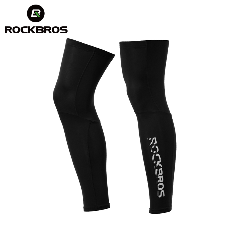 ROCKBROS Anti UV400 Cycling Leg Warmers Compression Knee Pad Protector Leg Sleeves Outdoor Sports Safety Soccer Running Leggings