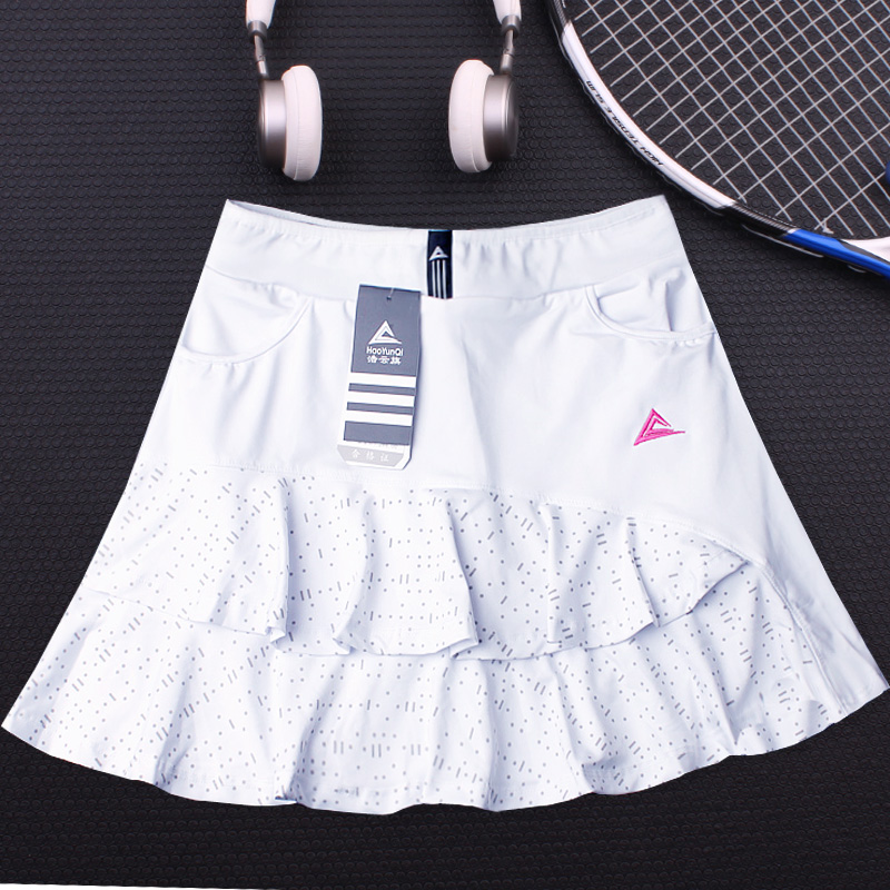 Lotus leaf Tennis skirts Women's Sport Short Girl Yoga High Elastic Waist Solid Skinny Stretch Skirt Shorts Female Tennis Skort